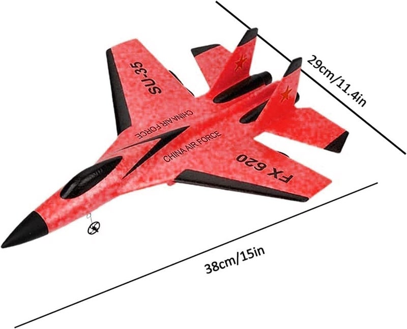 ST ZONE RC Airplane Toy RC Plane SU-27 | 2.4GHz 2-Channel Remote Control Aircraft with Gyro & LED Night Lights | Easy to Fly for Kids, Beginners & Adults - Image 4